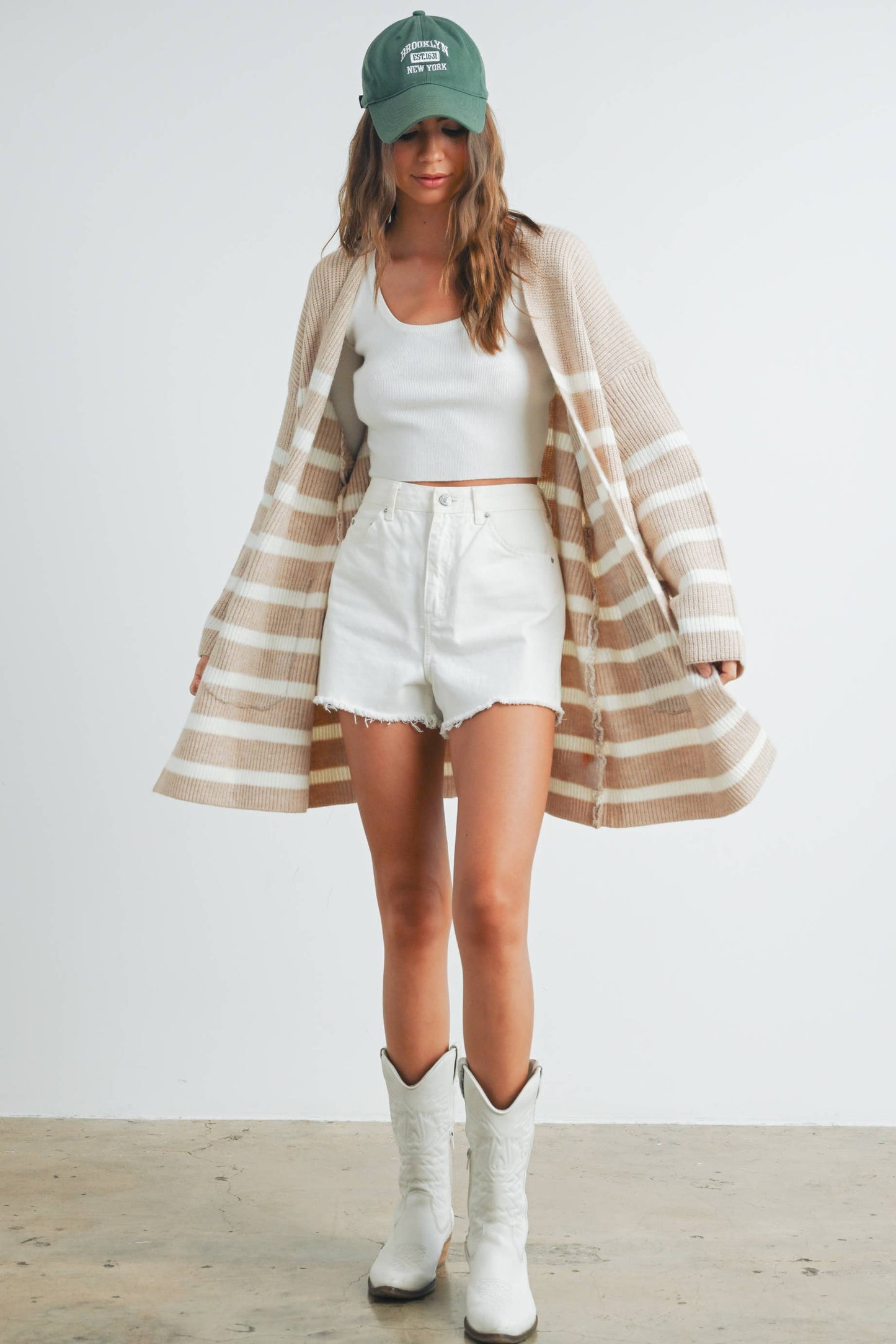 Knitted Stripe Maxi Cardigan