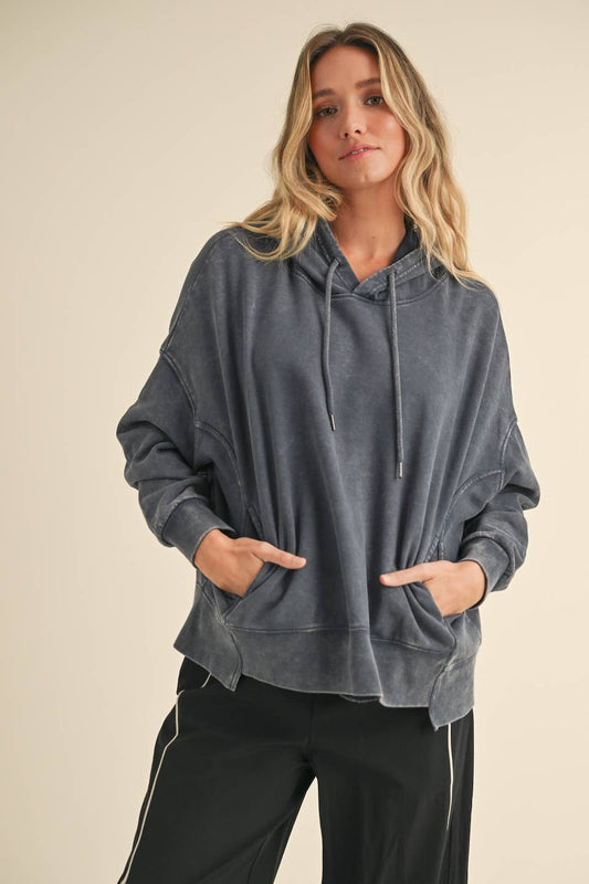 Mineral Wash Oversized Pullover Hoodie