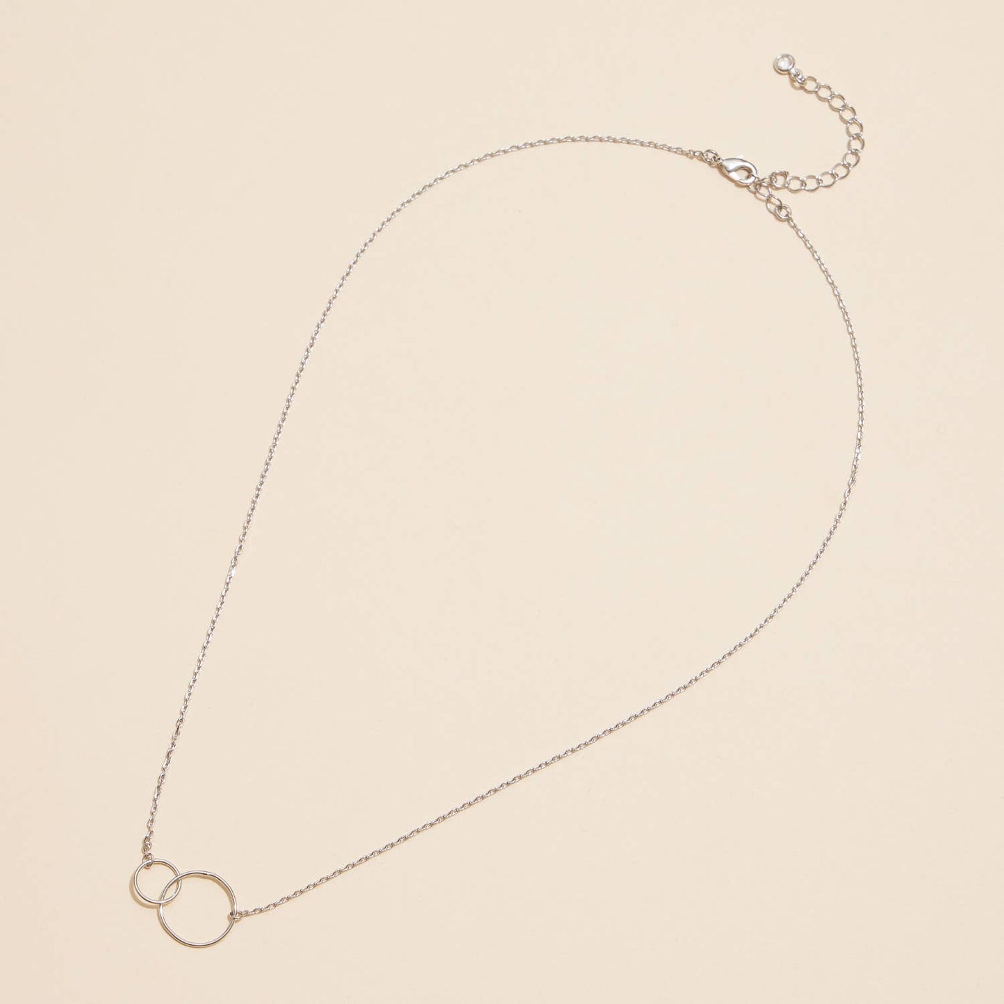 Double Large Interlocking Circle Necklace