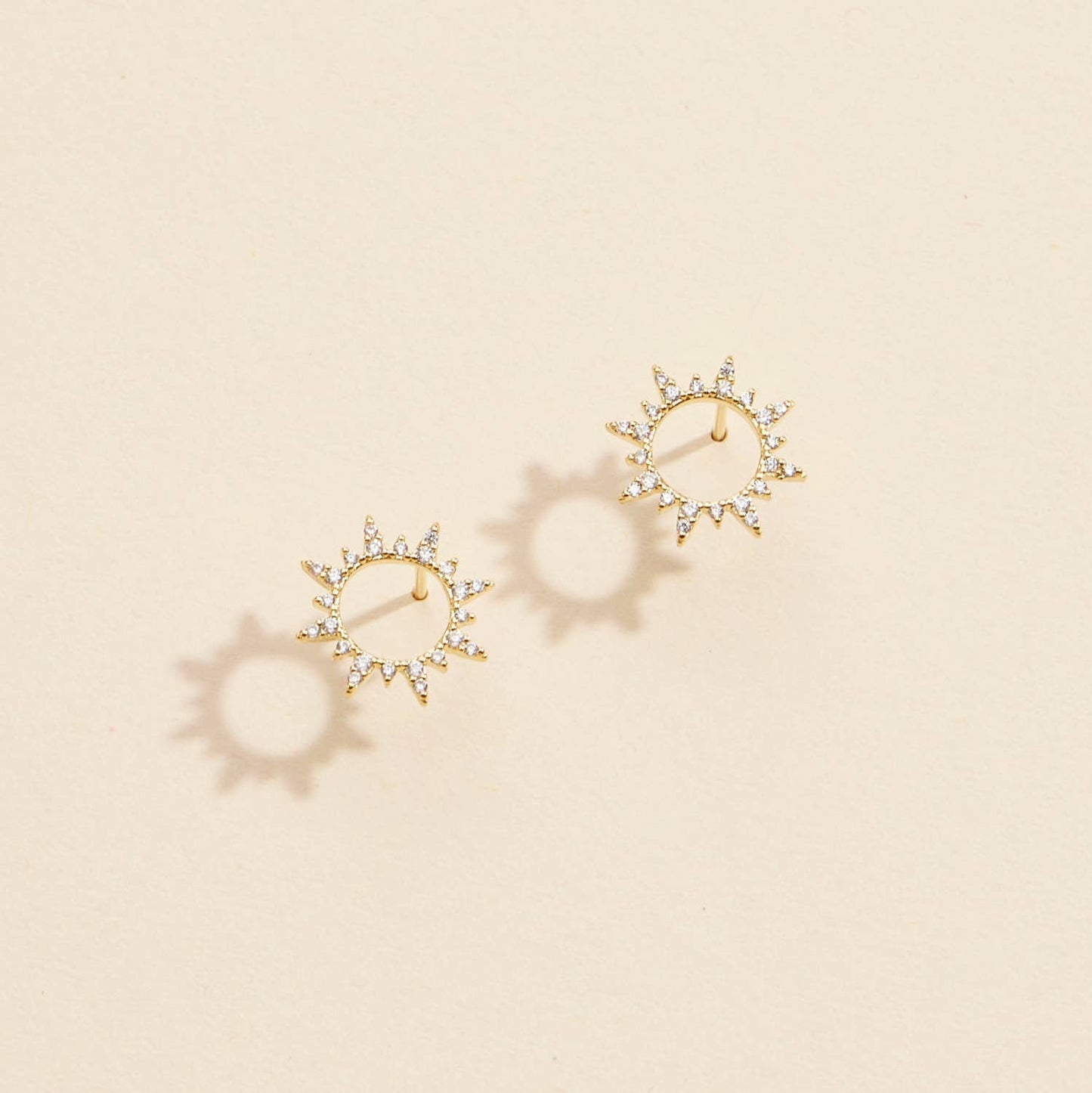 Sunburst Gold Dip Stud Earrings