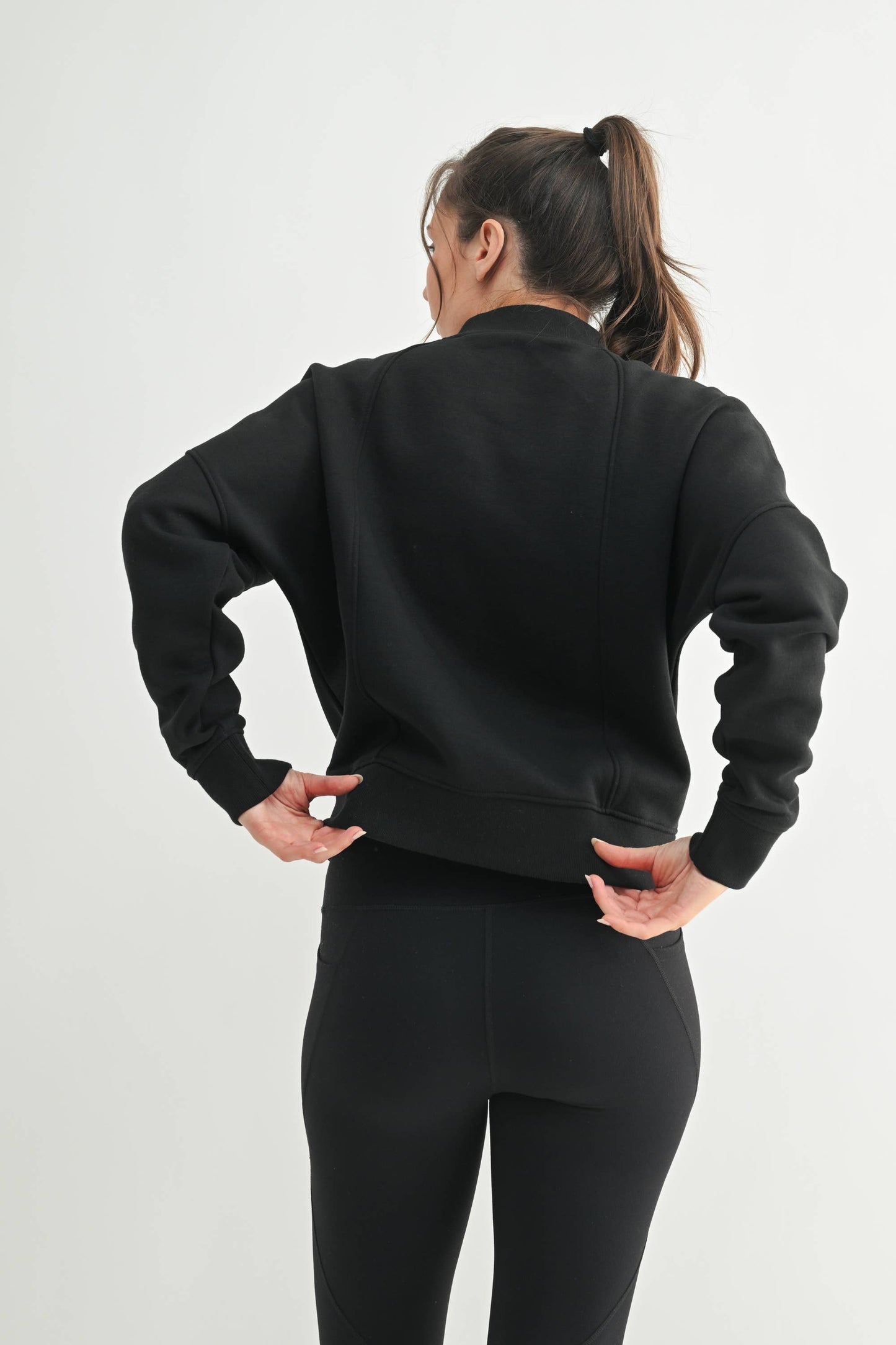 Princess Seam Quarter Zip Pullover Sweatshirt