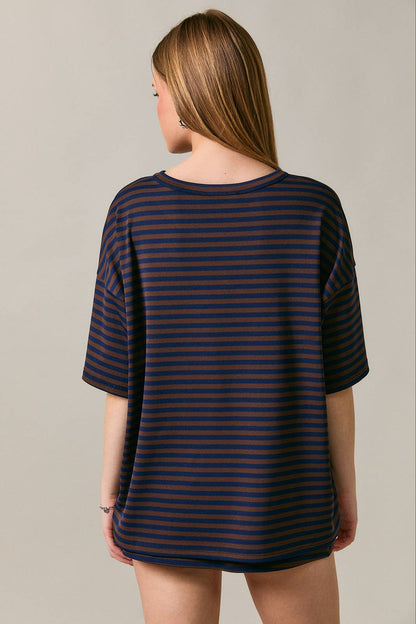 Short Sleeve Oversized Striped T-Shirt