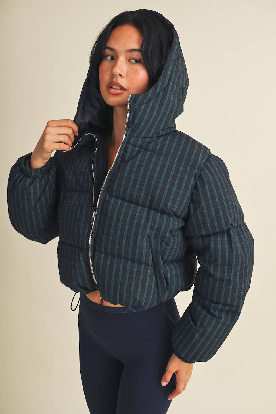 Plaid Puffer Jacket