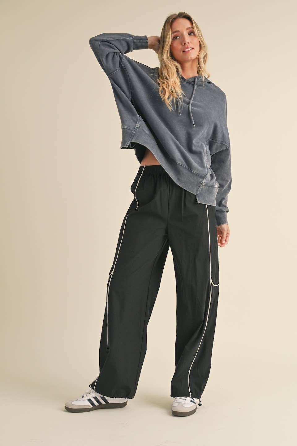 Mineral Wash Oversized Pullover Hoodie