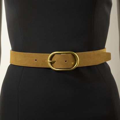 Suede Oval Concho Buckle Belt