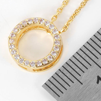 Gold-Dipped Rhinestone Ring Necklace