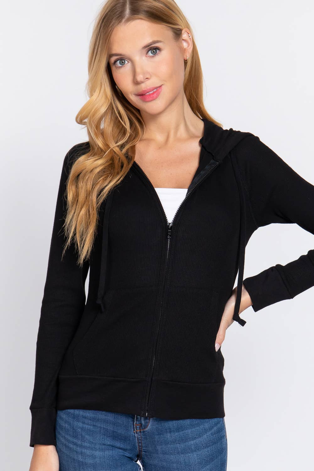 Long Sleeve Hoodie with Kangaroo Pocket Thermal Jacket
