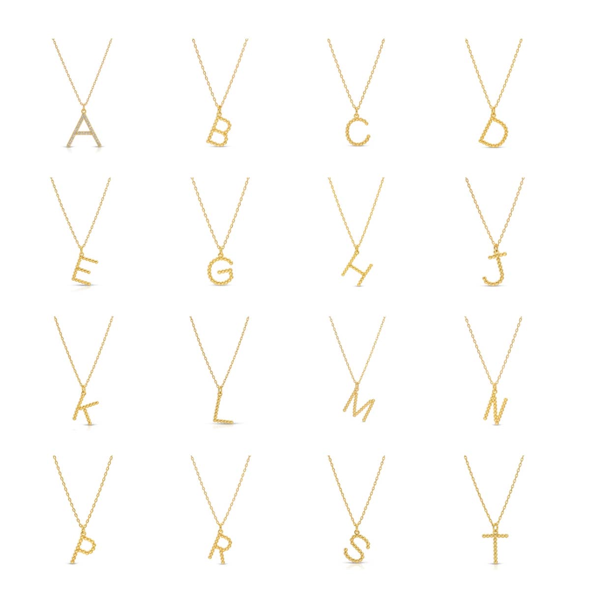 Delicate Initial Pendant - Assorted