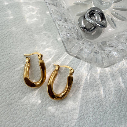 Two Tone Convertible Hoop Earrings | Waterproof, Stainless