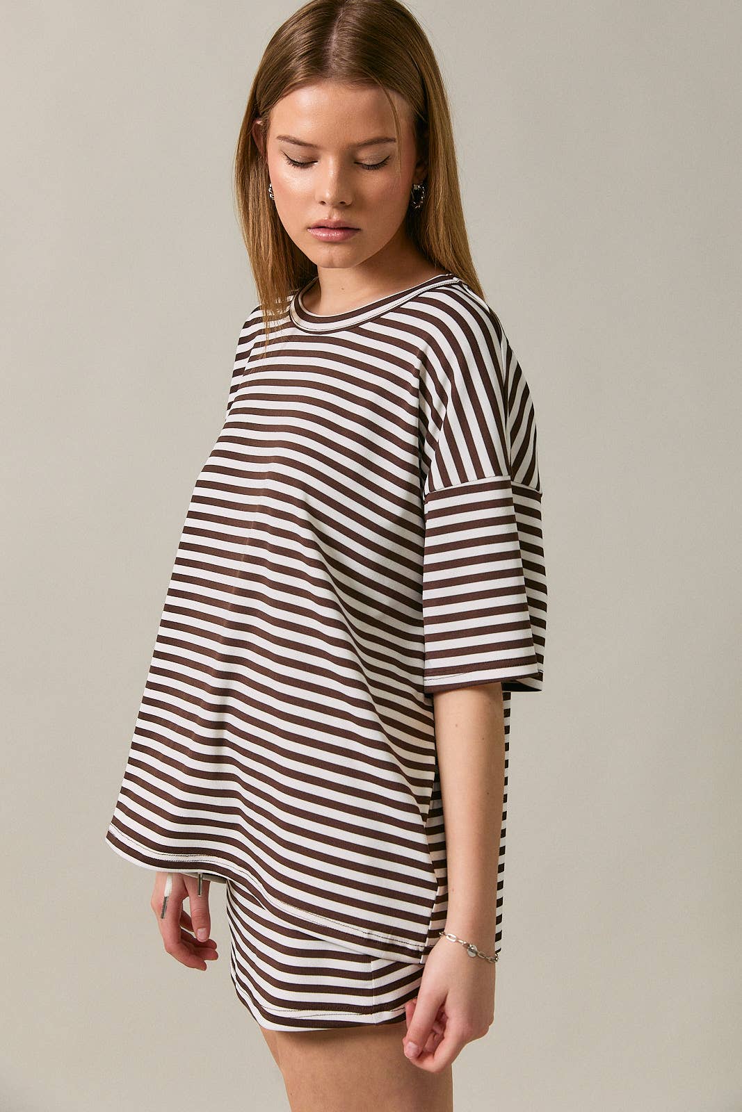 Short Sleeve Oversized Striped T-Shirt