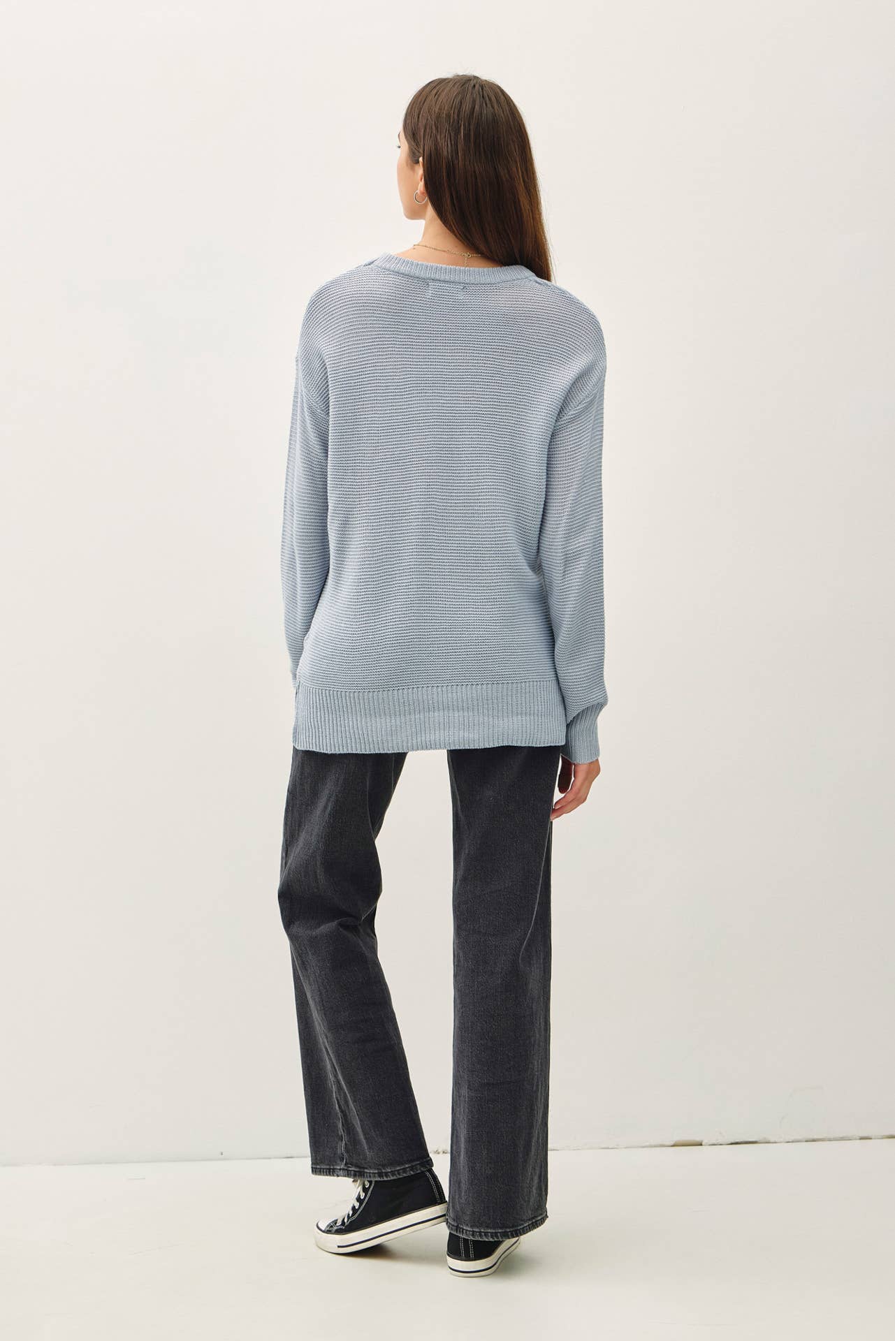 Round Neck Boyfriend Fit Sweater