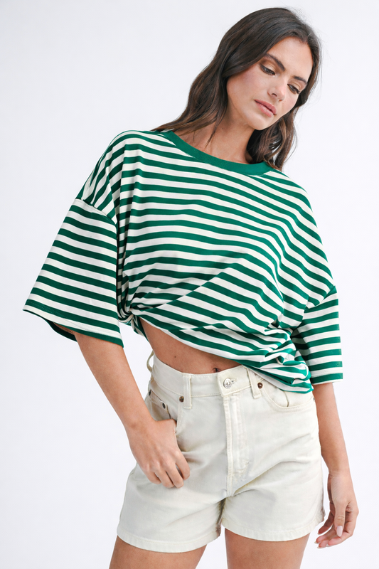 Molly Oversized Stripe Boyfriend Tee