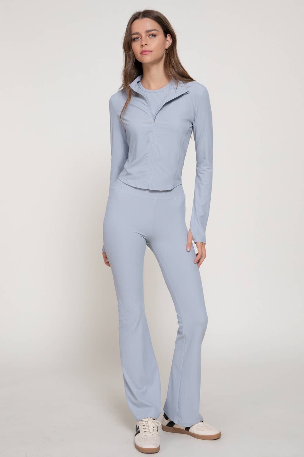 Long Sleeve Workout Jacket with Side Seam Detail