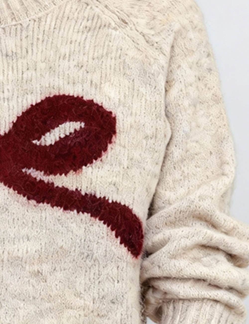 Ladies Ribbed Trim Knit Sweater