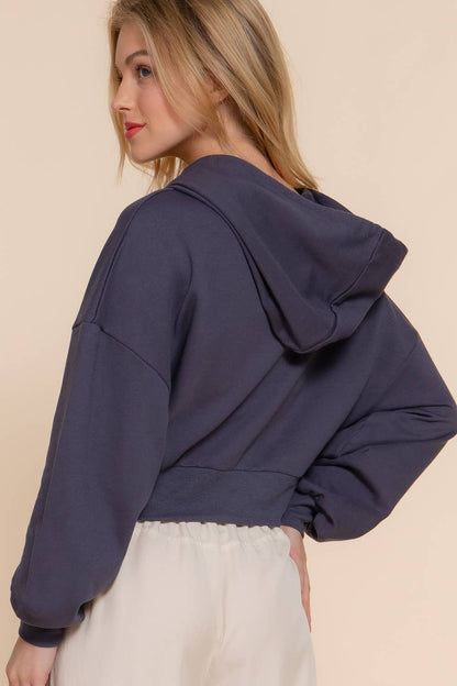 Long Sleeve Hoodie French Terry Zip Up Jacket