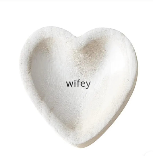 “Wifey” Wooden Heart Trinket Tray