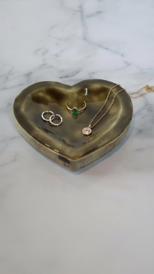 Green Heart Trinket Tray