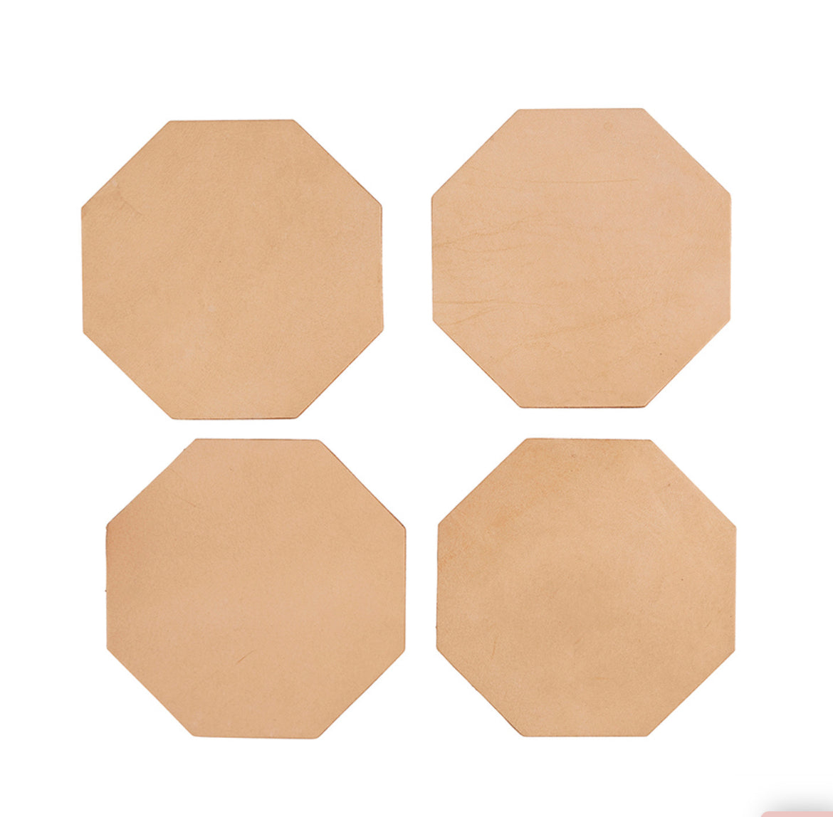 Leather Coaster Set/Black