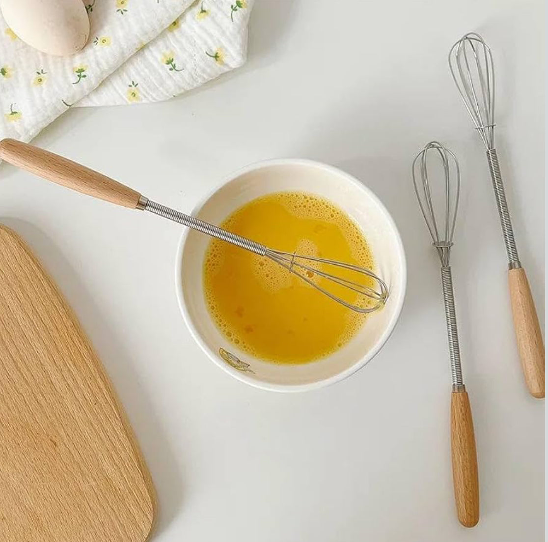Stainless Steel Whisk with Wooden Handle