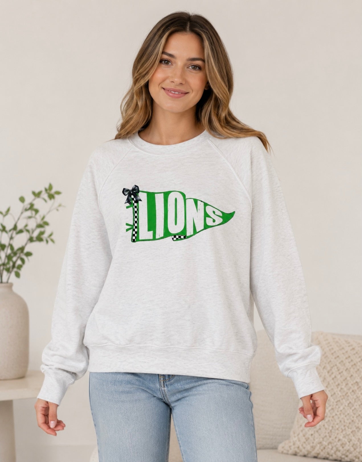 Lions Checkered Pride Crewneck