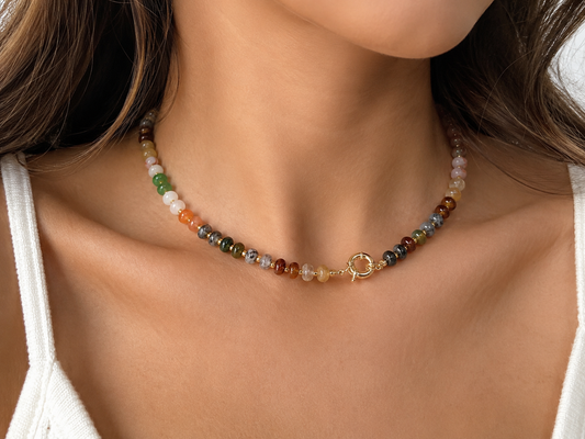 Forest Sunset Beaded Necklace