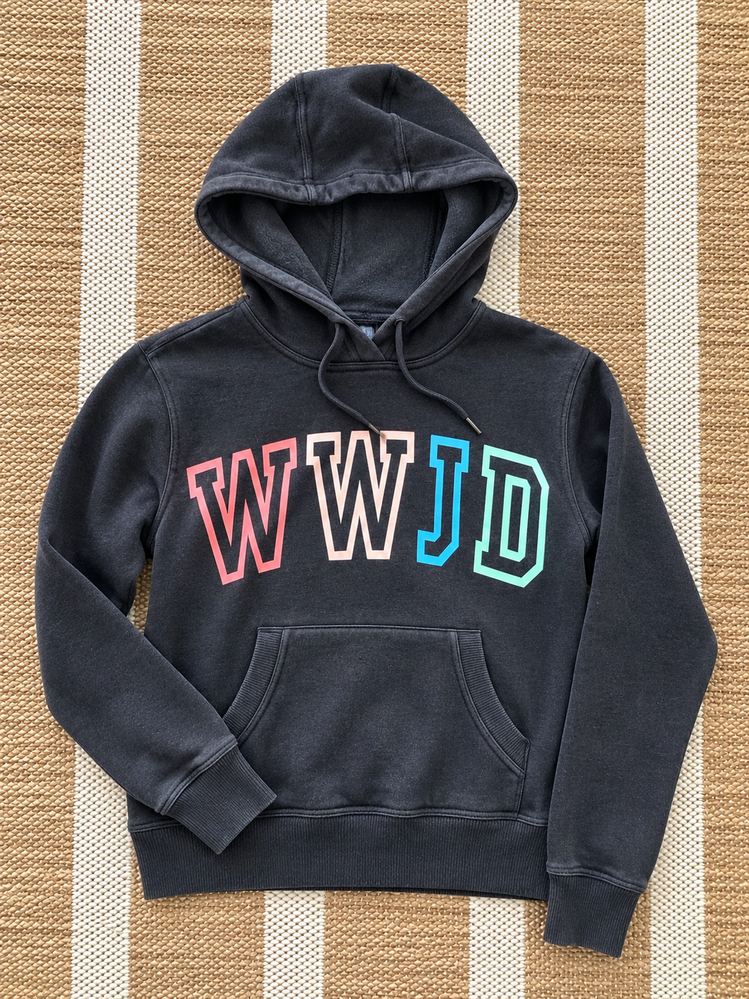 WWJD Charcoal Acid Washed Hoodie