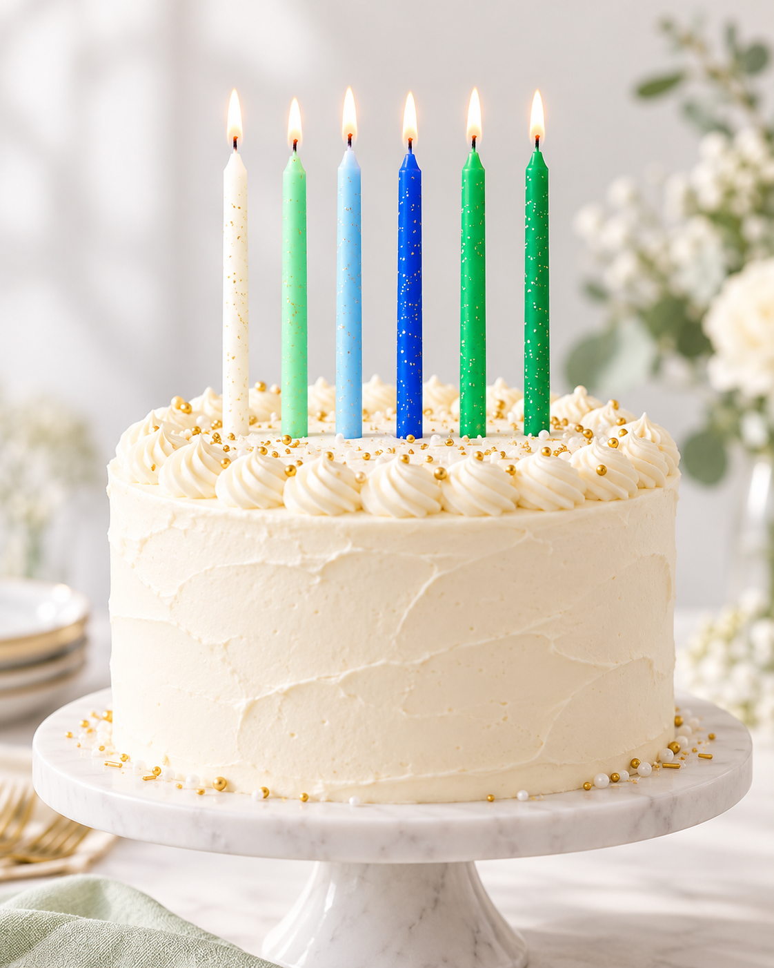 Blue Skies Birthday Candles
