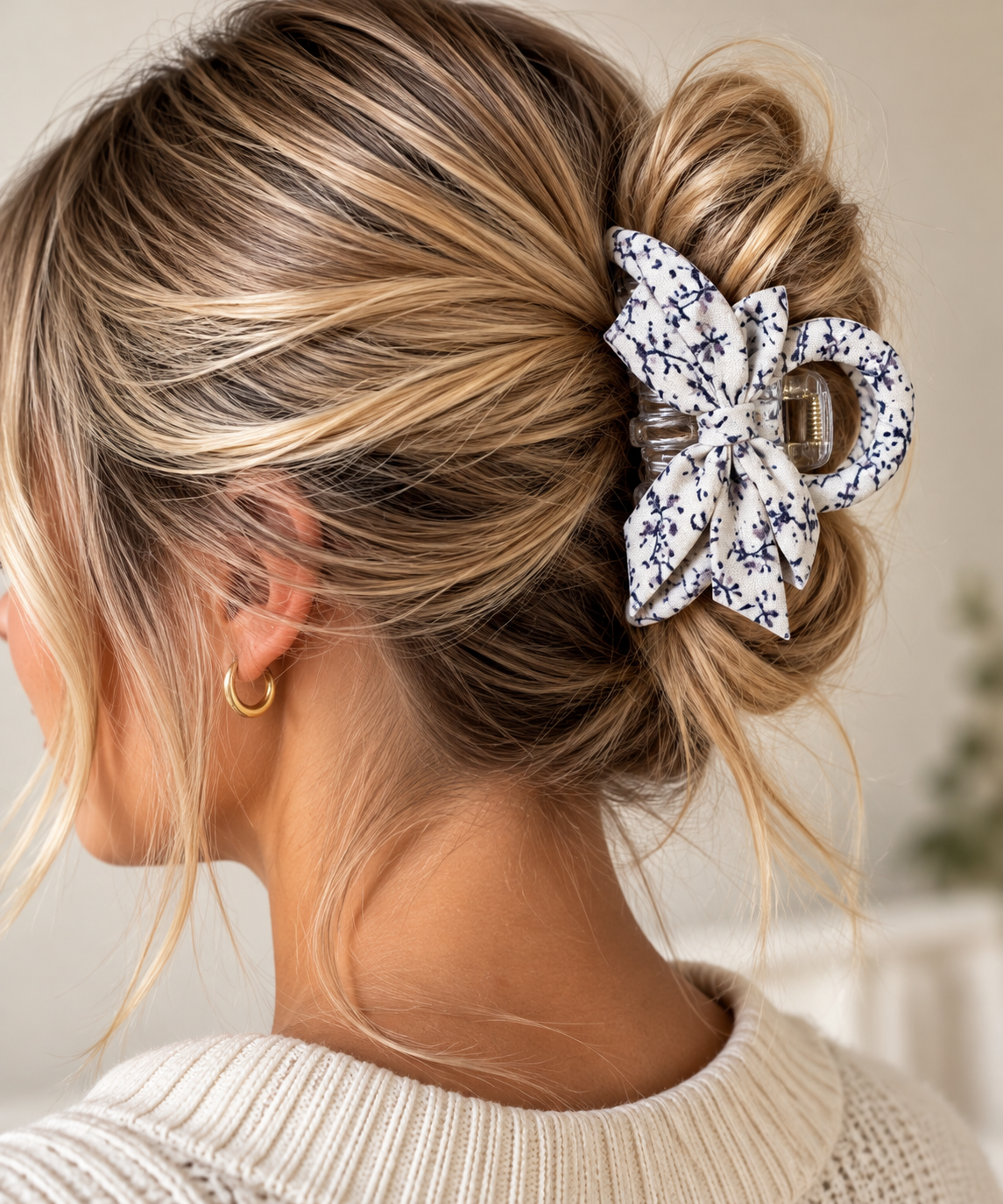 Blooming Bow Claw Clip