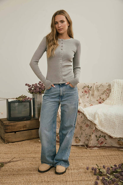 Kelly Button Down Long Sleeve Top