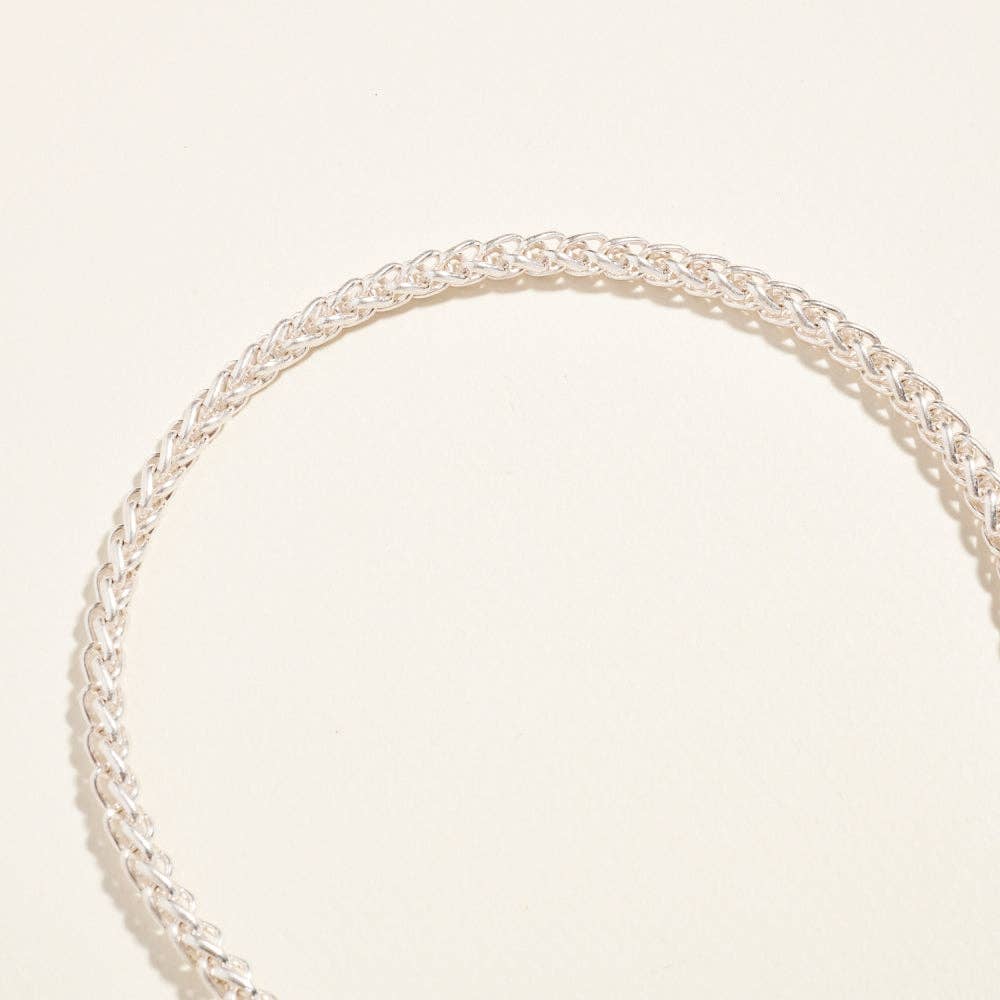 Wheat Chain Disk Pendant Necklace