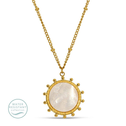Water Resistant Pendant with Shell Center