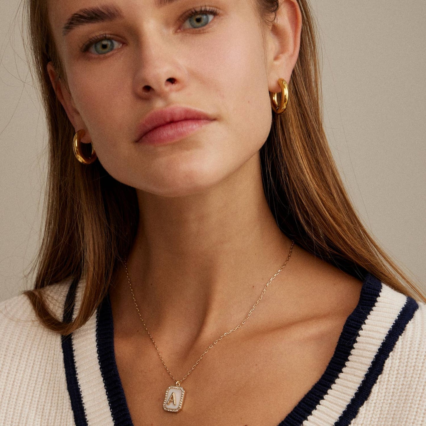 Initial Shell Charm Necklace Assorted