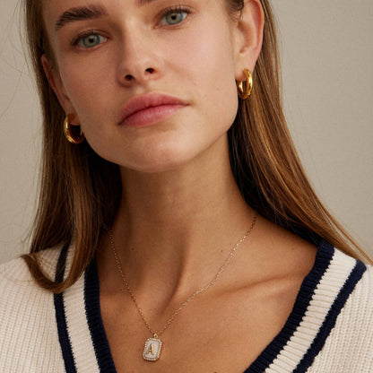 Initial Shell Charm Necklace Assorted