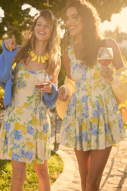 Floral-Print Fit-and-Flare Tiered Ruffle Romper