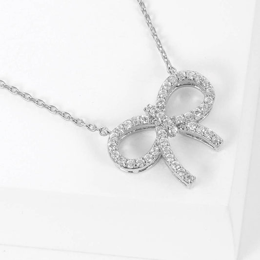 Bow Rhinestone Necklace