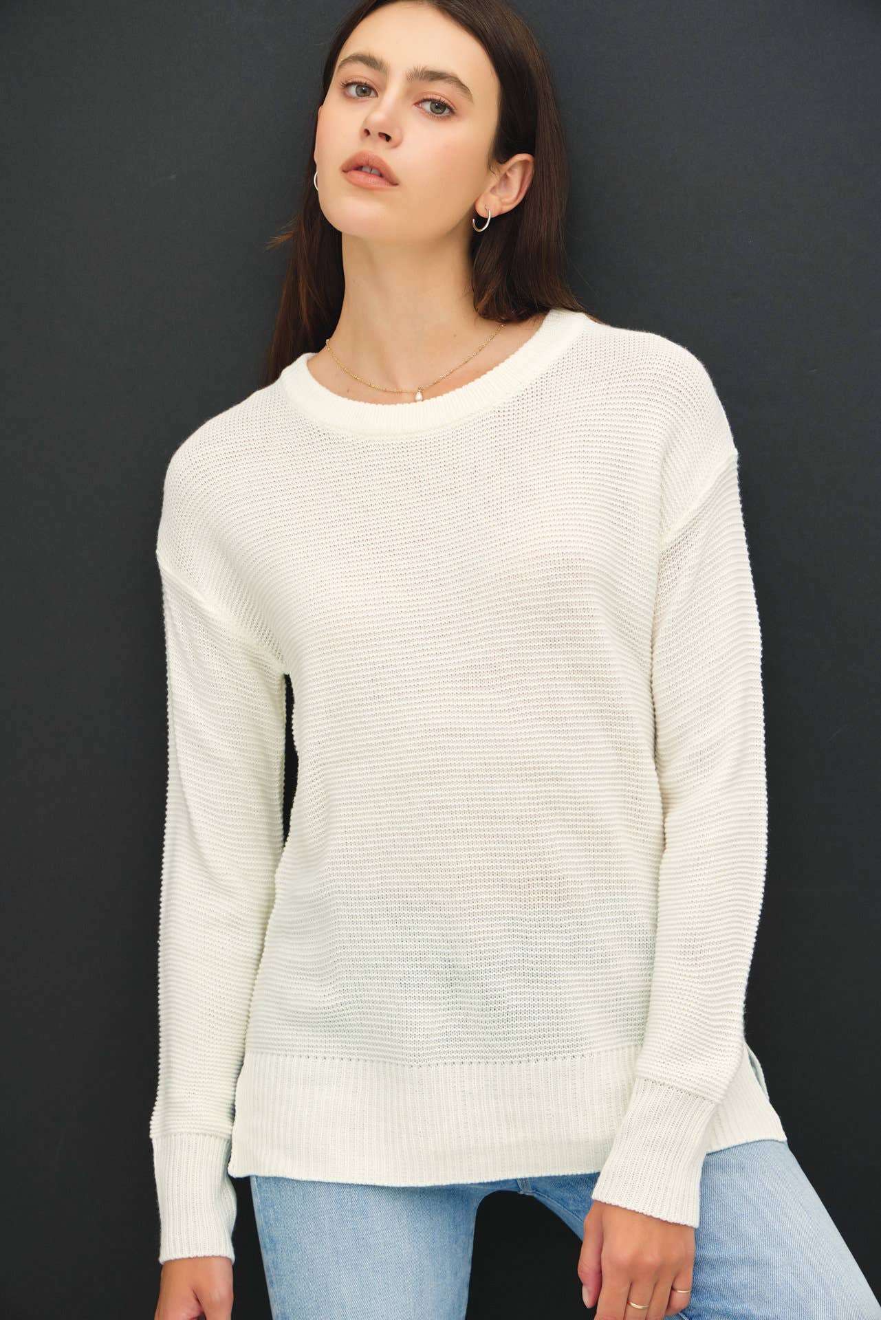 Round Neck Boyfriend Fit Sweater