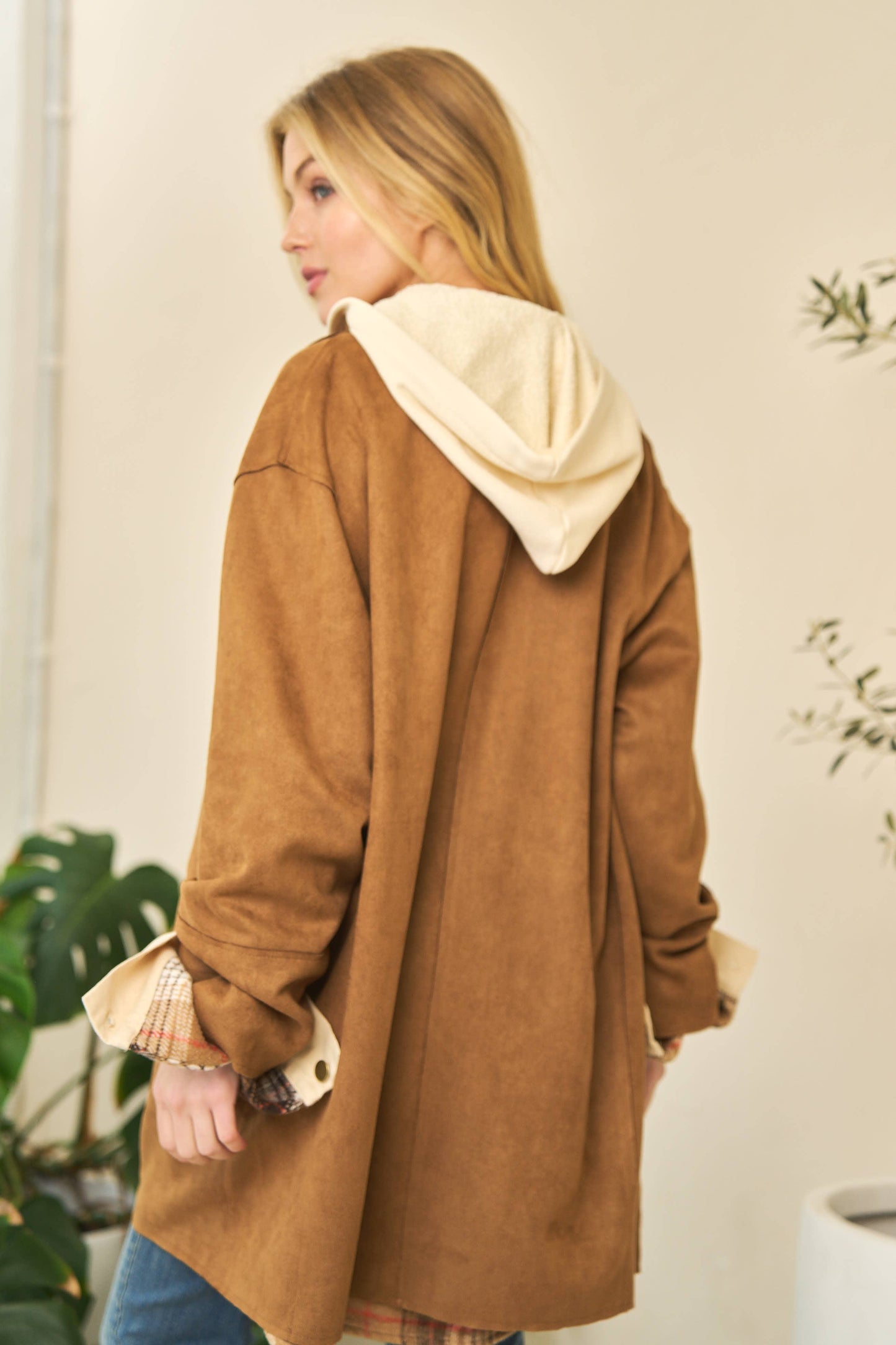 SOLID BUTTON DOWN SIDE POCKETS LOOSE FIT COAT