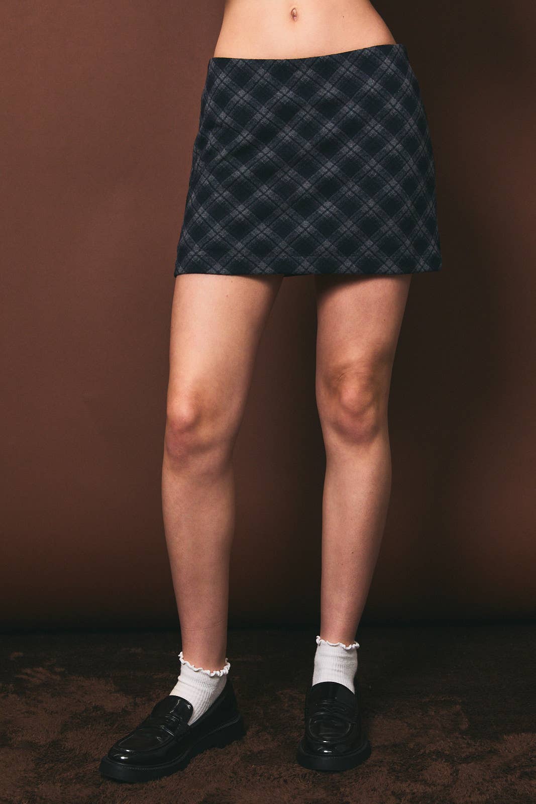 Mid Waisted Check Mini Skort