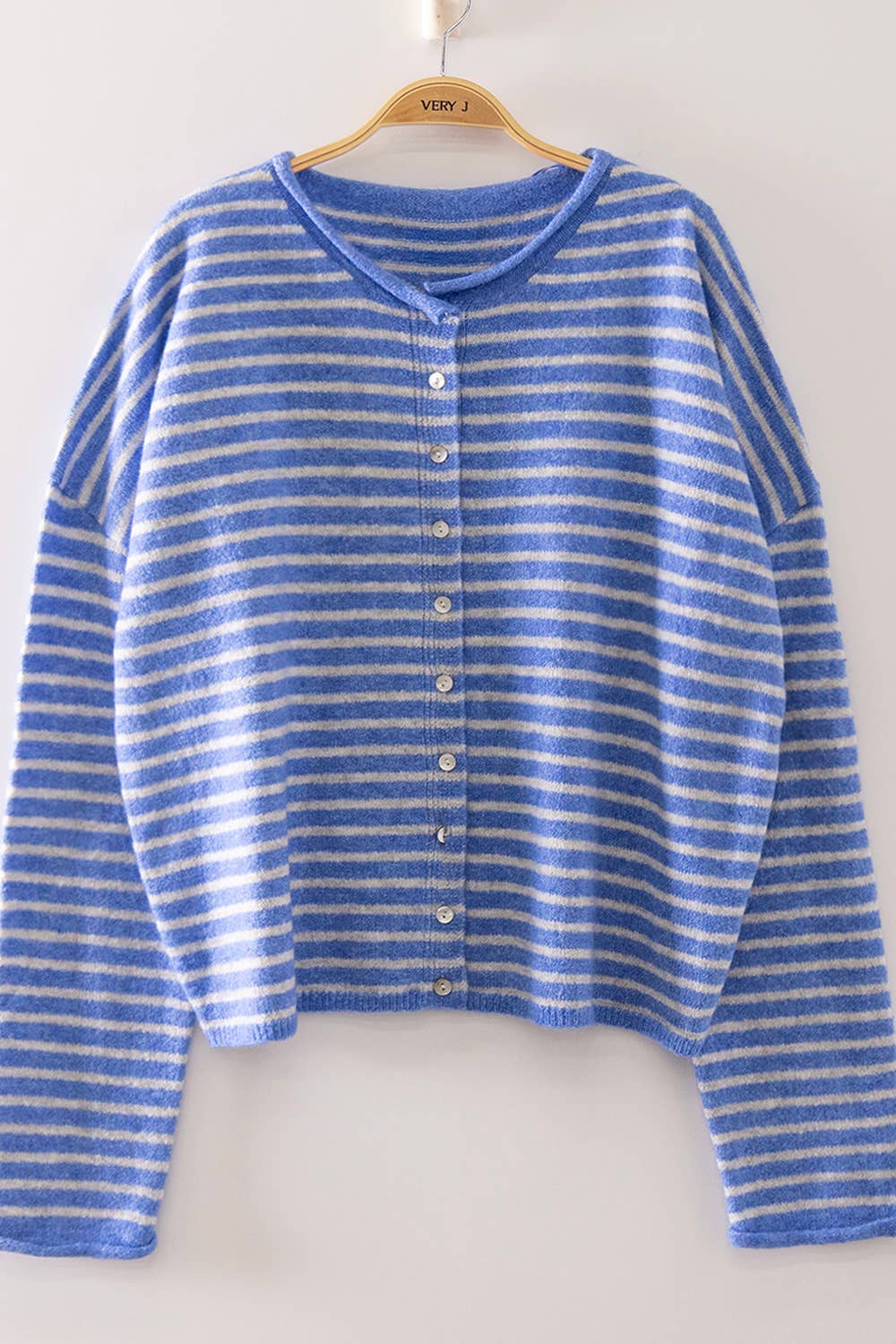 Becky Button Stripe Sweater