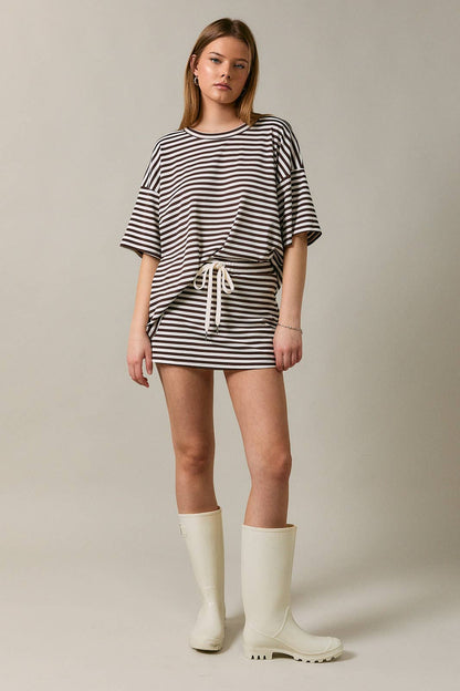 Short Sleeve Oversized Striped T-Shirt