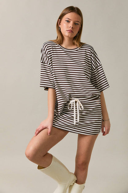 Short Sleeve Oversized Striped T-Shirt