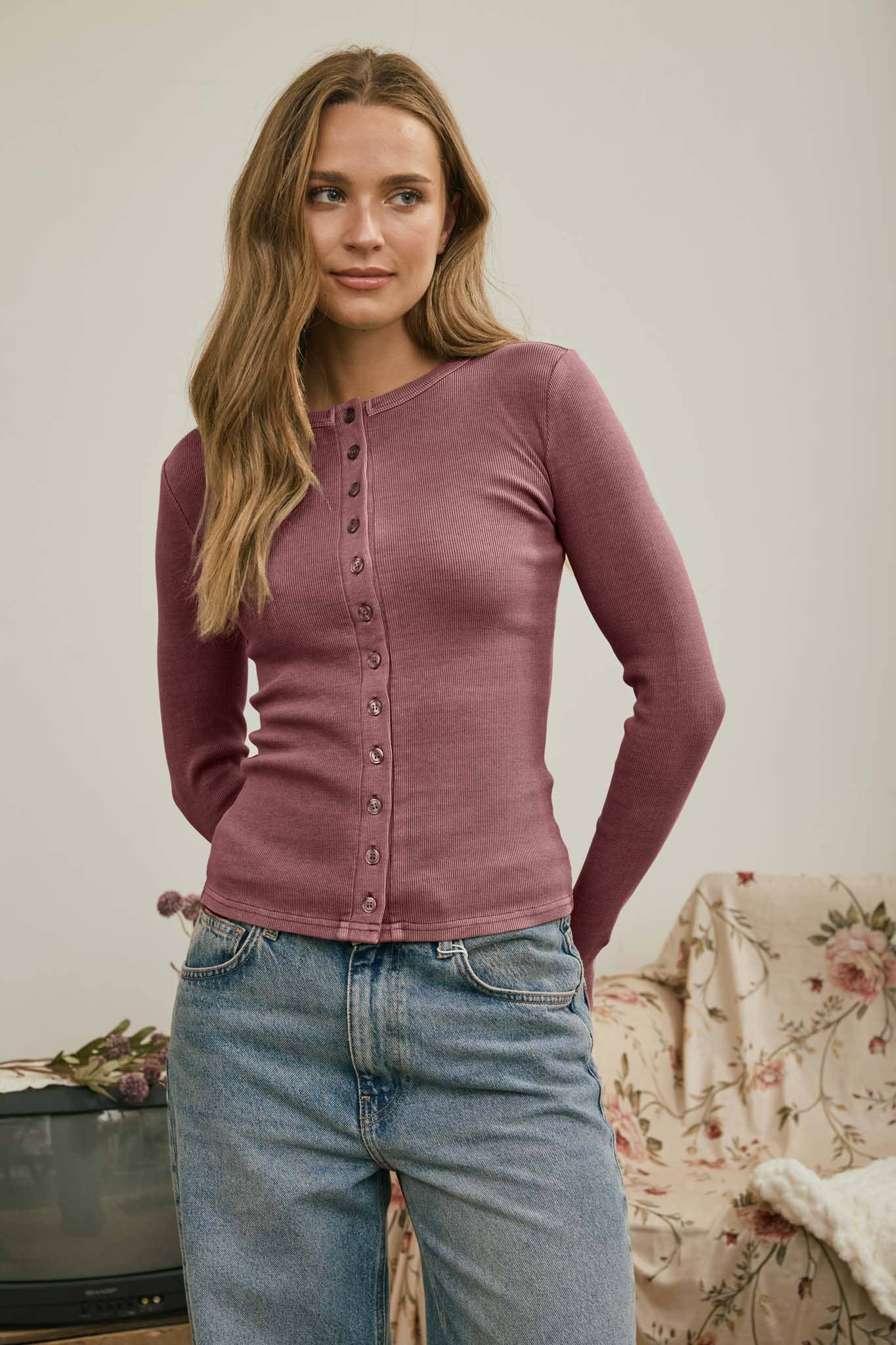 Kelly Button Down Long Sleeve Top