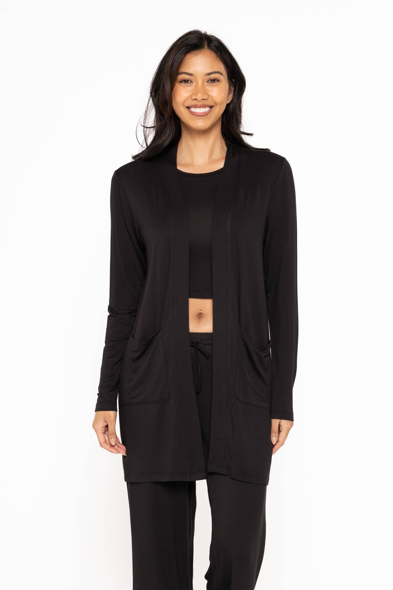 Lounge Open-Front Terry Cardigan