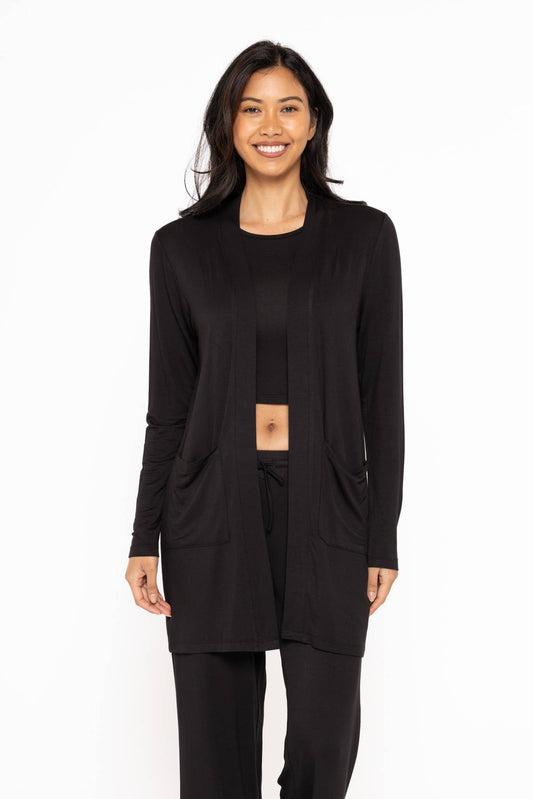 Lounge Open-Front Terry Cardigan