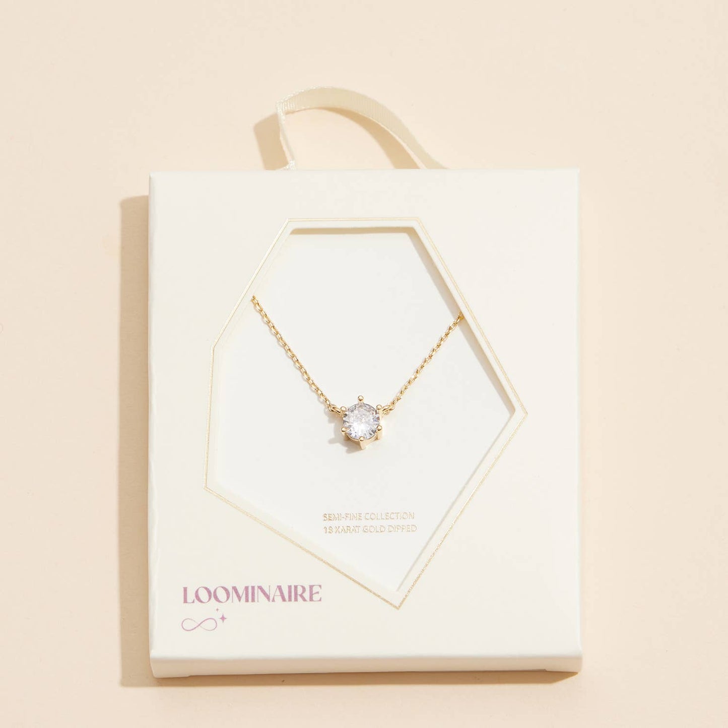 Cubic Zirconia Stone Charm Necklace