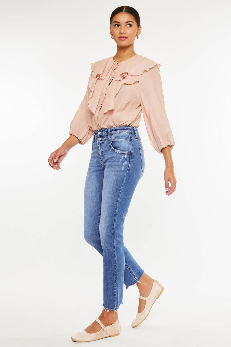 High Rise Slim Straight Jeans