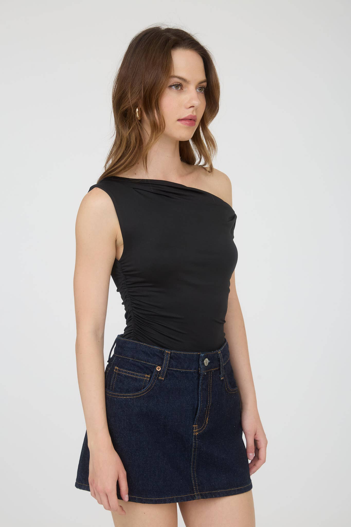 Asymmetrical Off The Shoulder Knit Top