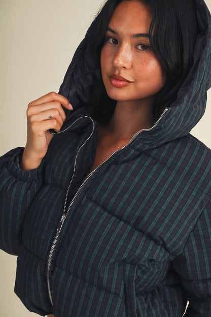 Plaid Puffer Jacket
