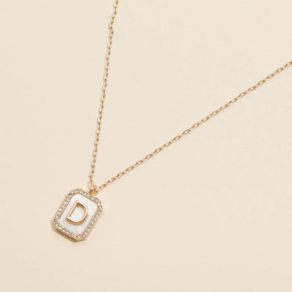 Initial Shell Charm Necklace Assorted