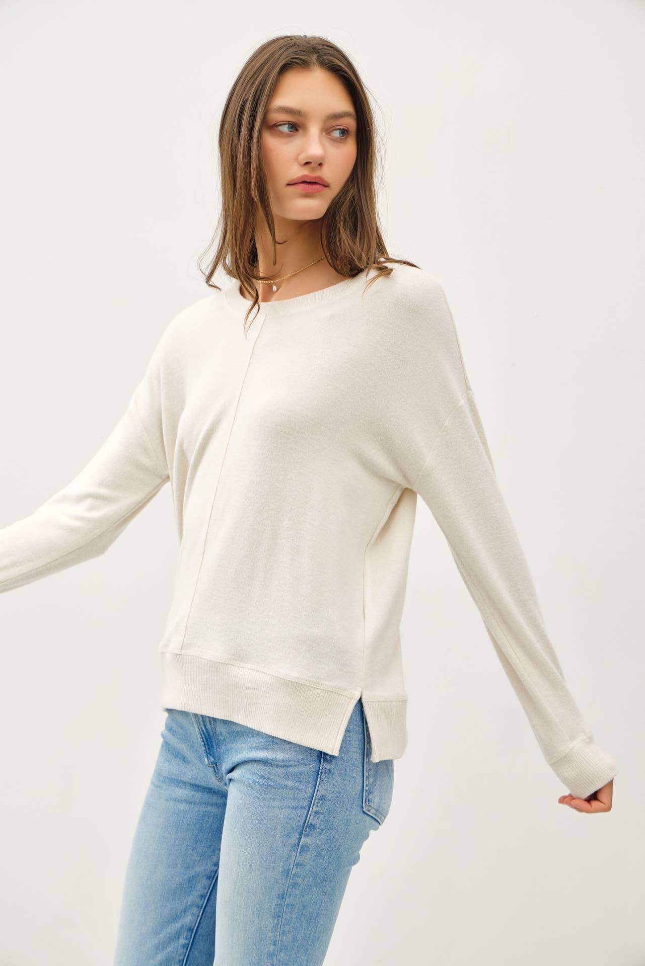 Buttery Hacci Brushed Pullover Knit Top